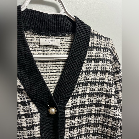 Babaton Sweaters - Babaton Black and White Plaid Sweater